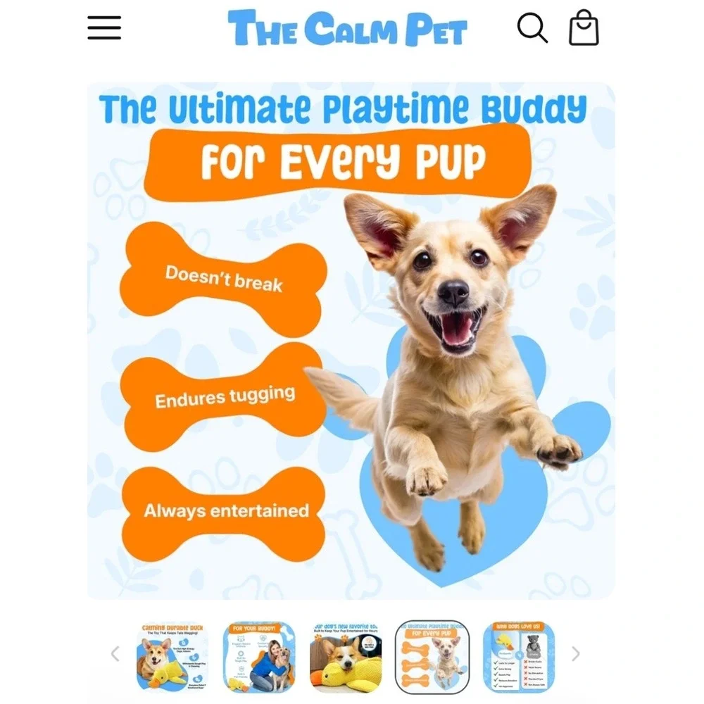 The Calm Pet Ultimate Tough Toy Bundle Set Of 3 Squeeker Calming Tough Dog Toys